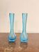 Antique Pair of Soliflore Vases Moulded Pressed Glass Blue Opaline Sapphire 19th Century