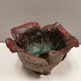 Bowl in ceramic, in beautiful colours, Danish and from Sloth art pottery 1978 (signed)