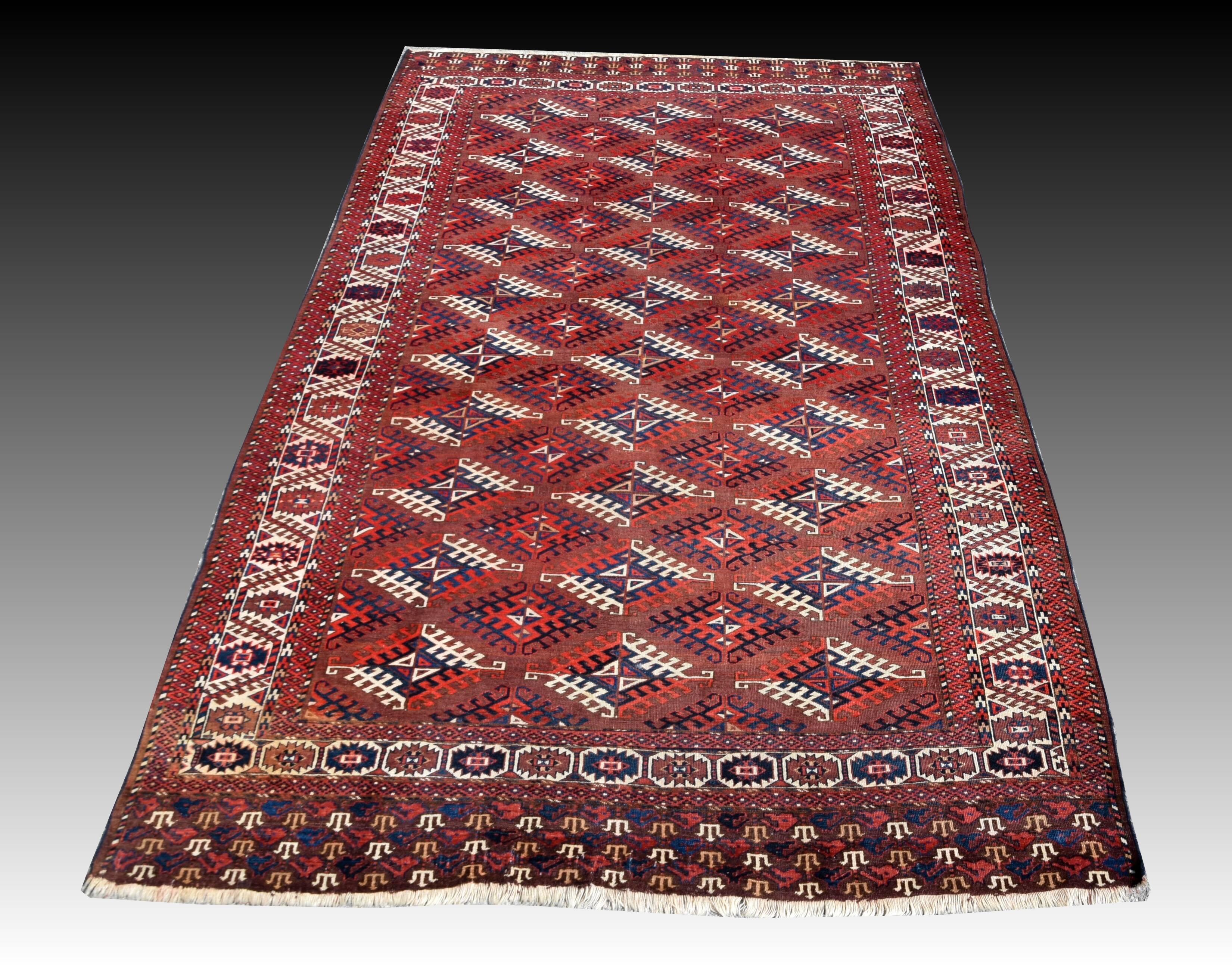 Bukhara Yomud carpet: 3.45 x 2.08 metres - ancient Turkmen