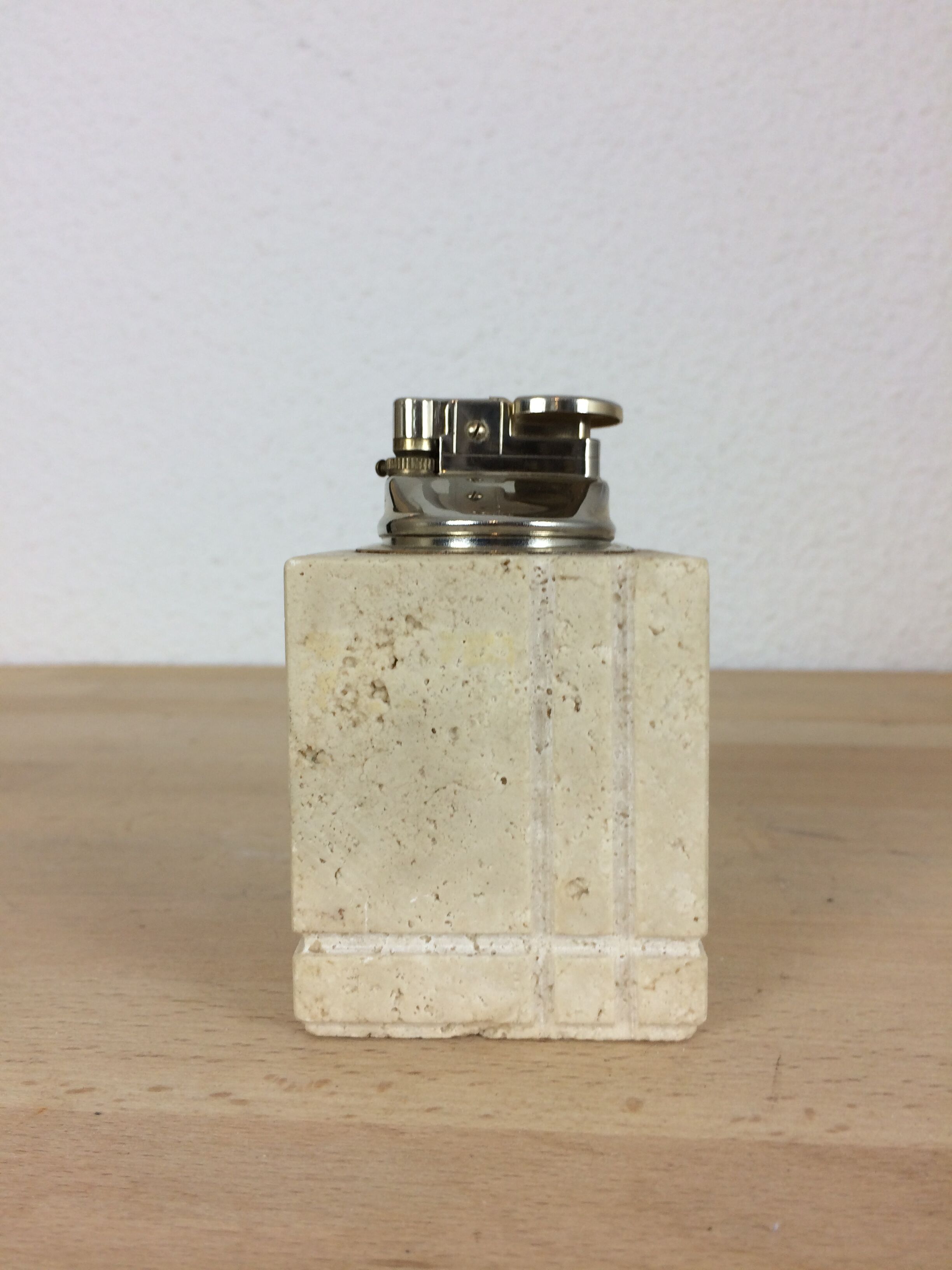 Travertine lighter, cubic, 80s