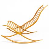 Sculptural 1960s Wishbone Rocking Chair In Oak By Robin Williams