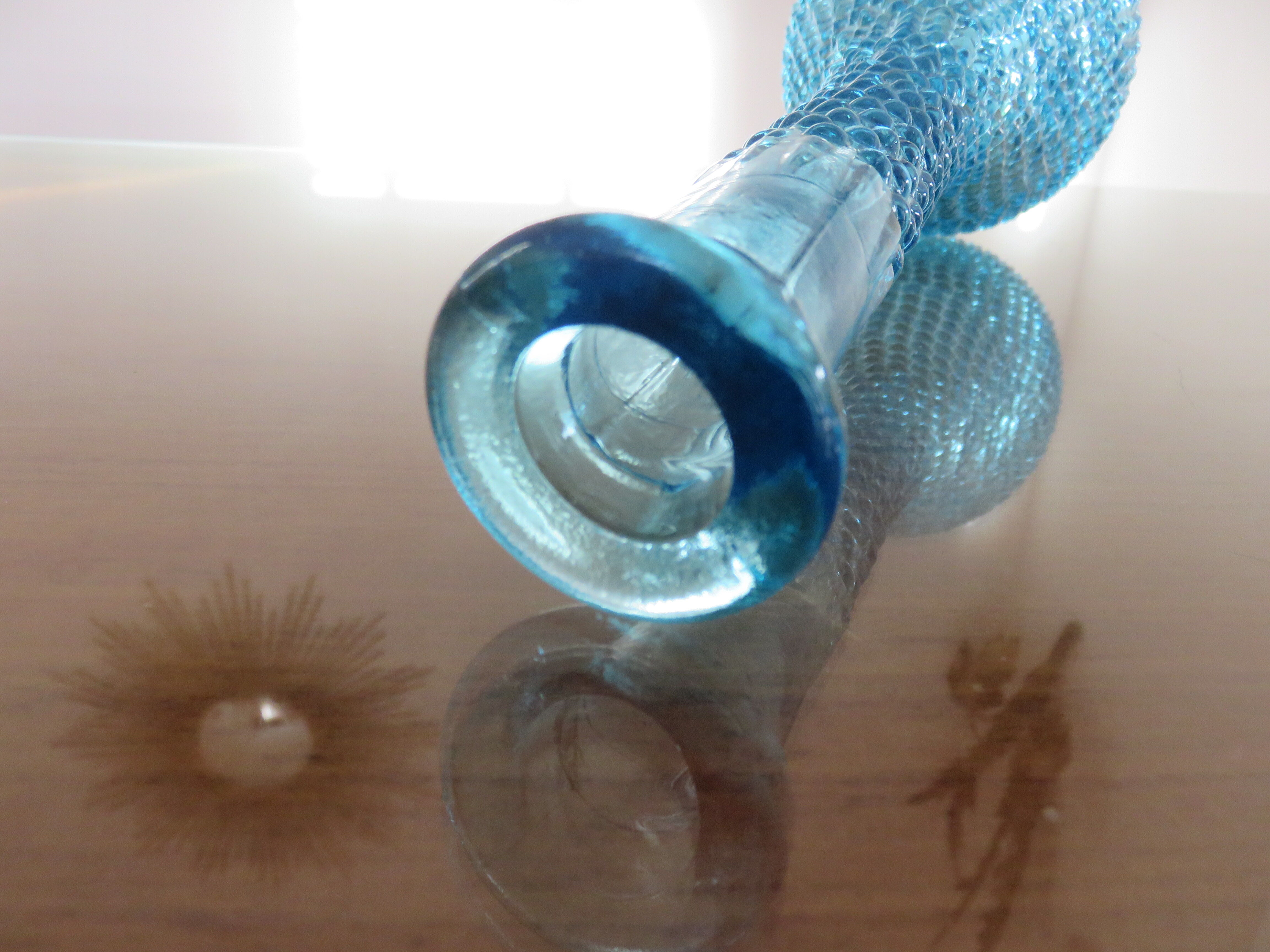 Bottle decanter Empoli Italy diamond tip glass 60 years 70