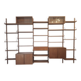 Grand système d'étagères modulaires en teck par Poul Cadovius 365 x 245 cm Danemark années 1940
