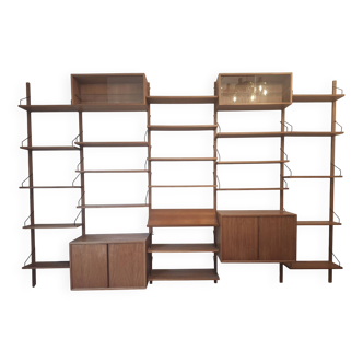 Grand système d'étagères modulaires en teck par Poul Cadovius 365 x 245 cm Danemark années 1940