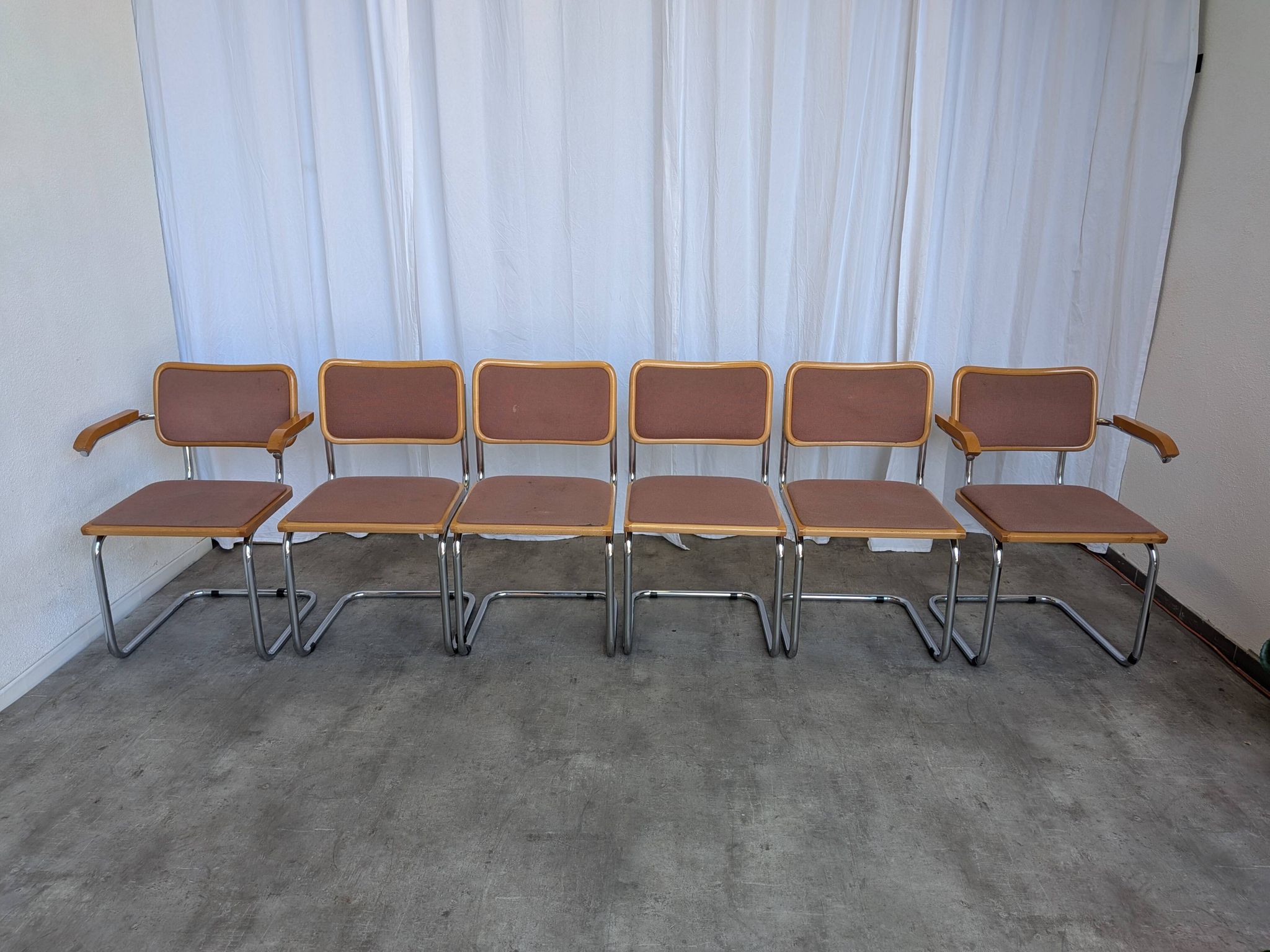 Set of 6 Vintage Cesca Chair by Bene Austria 1970s / Mid Century Chrome Din