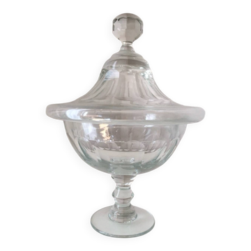 Ancienne bonbonnière, drageoir en cristal de style Baccarat