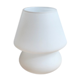 Lampe champignon en opaline blanche