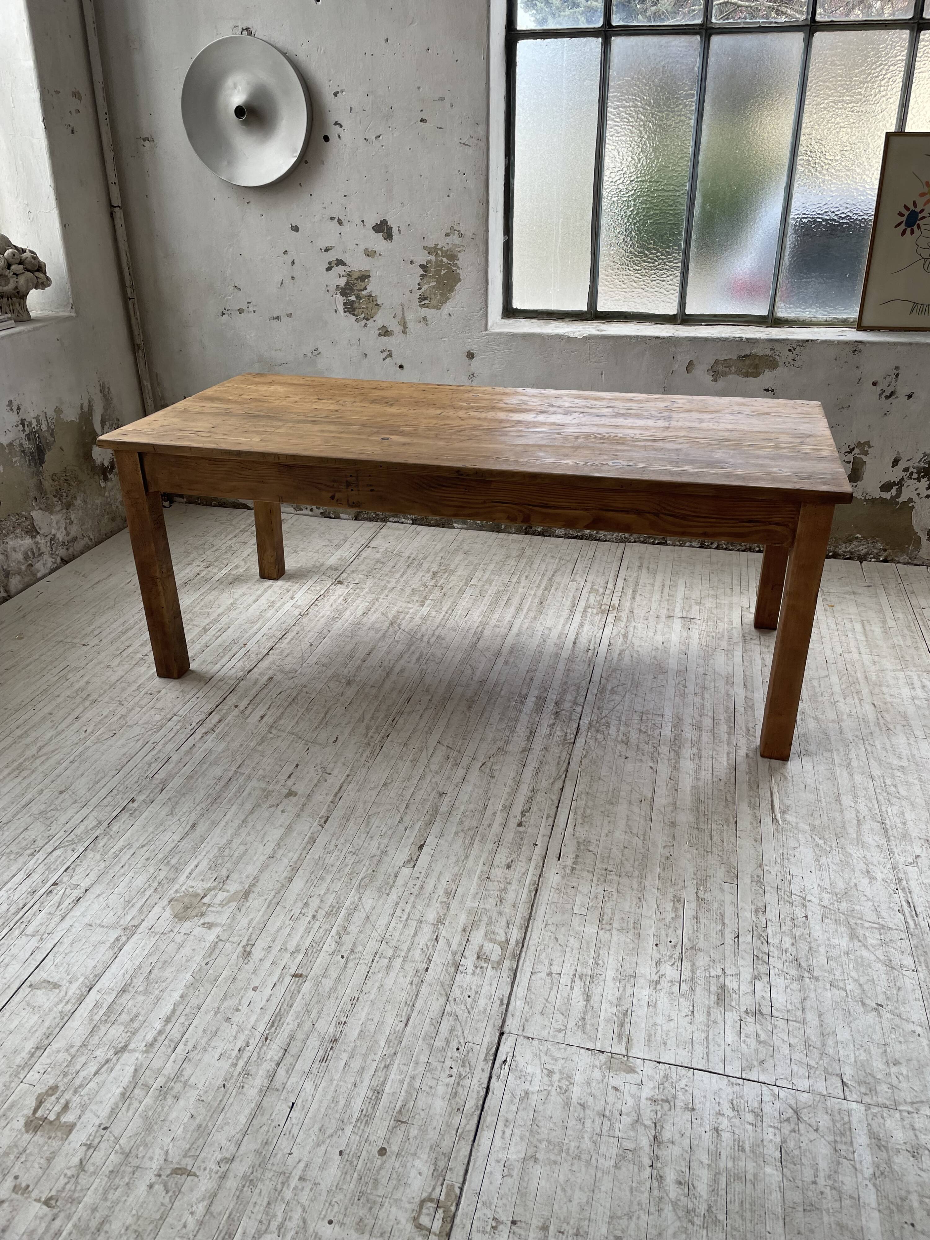 Farmhouse table in elm and pine 2m