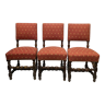 3 chaises tissées style Louis XIII en bois massif