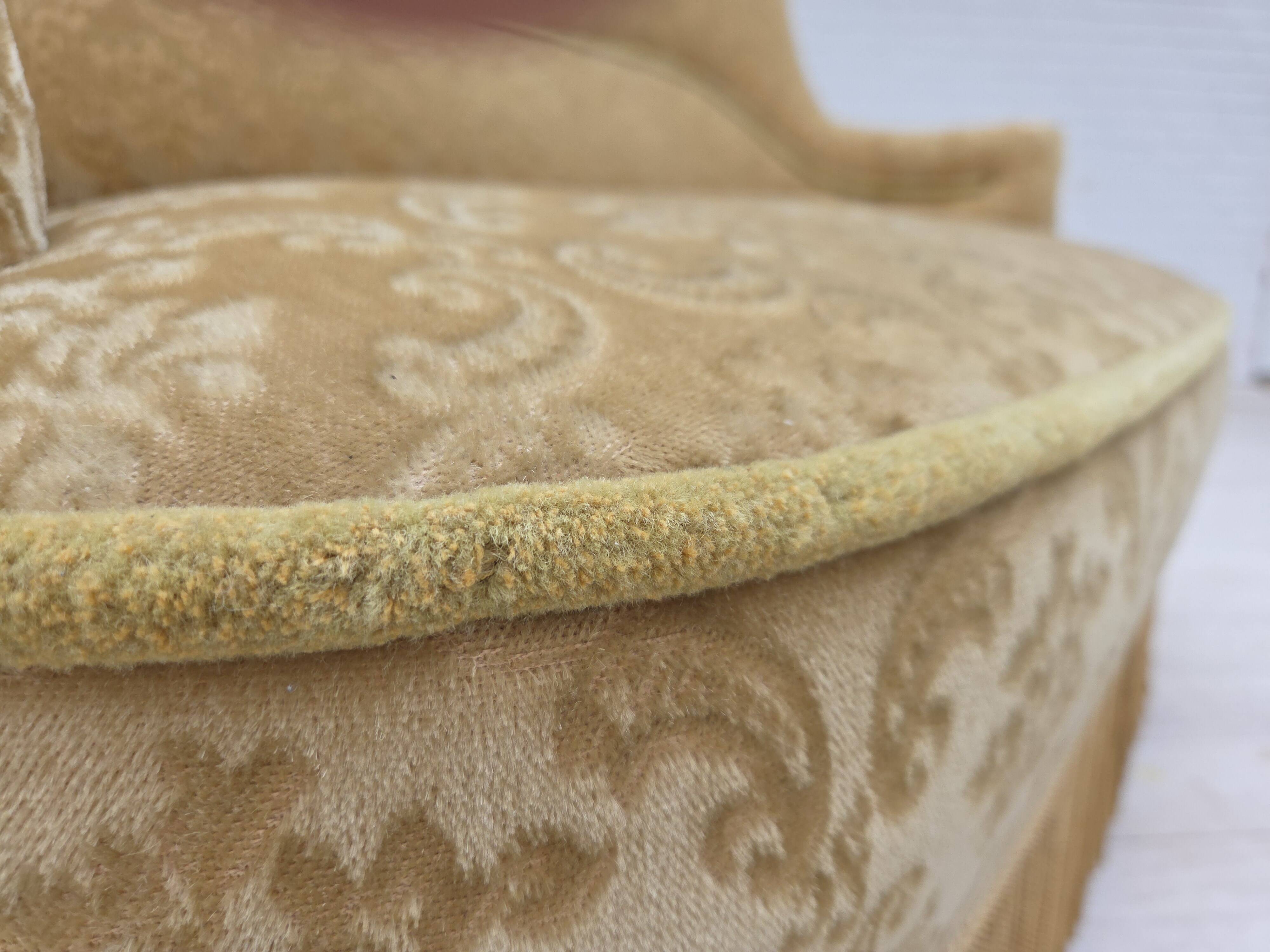 1950s, Danish 2-seater sofa, green/honing furniture velour.