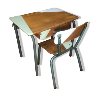 School desk and chair