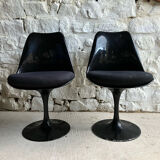 Pair of black Tulip chairs