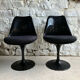 Paire de chaises tulipe noires