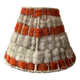 60s orange and beige wool lampshade