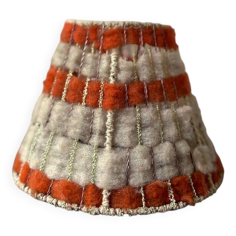 60s orange and beige wool lampshade