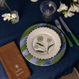 Hand painted ceramic dessert plate