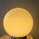 Designer ball lamp in frosted glass and chrome metal
