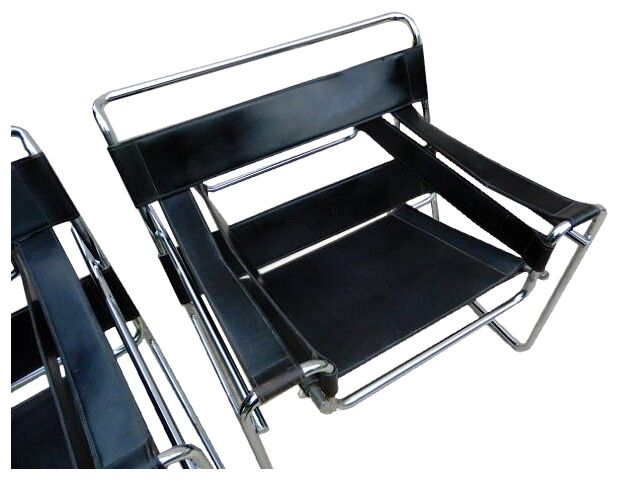 Armchair B3 Wassily by Marcel Breuer design 1960