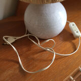 Ceramic table lamp and rafia