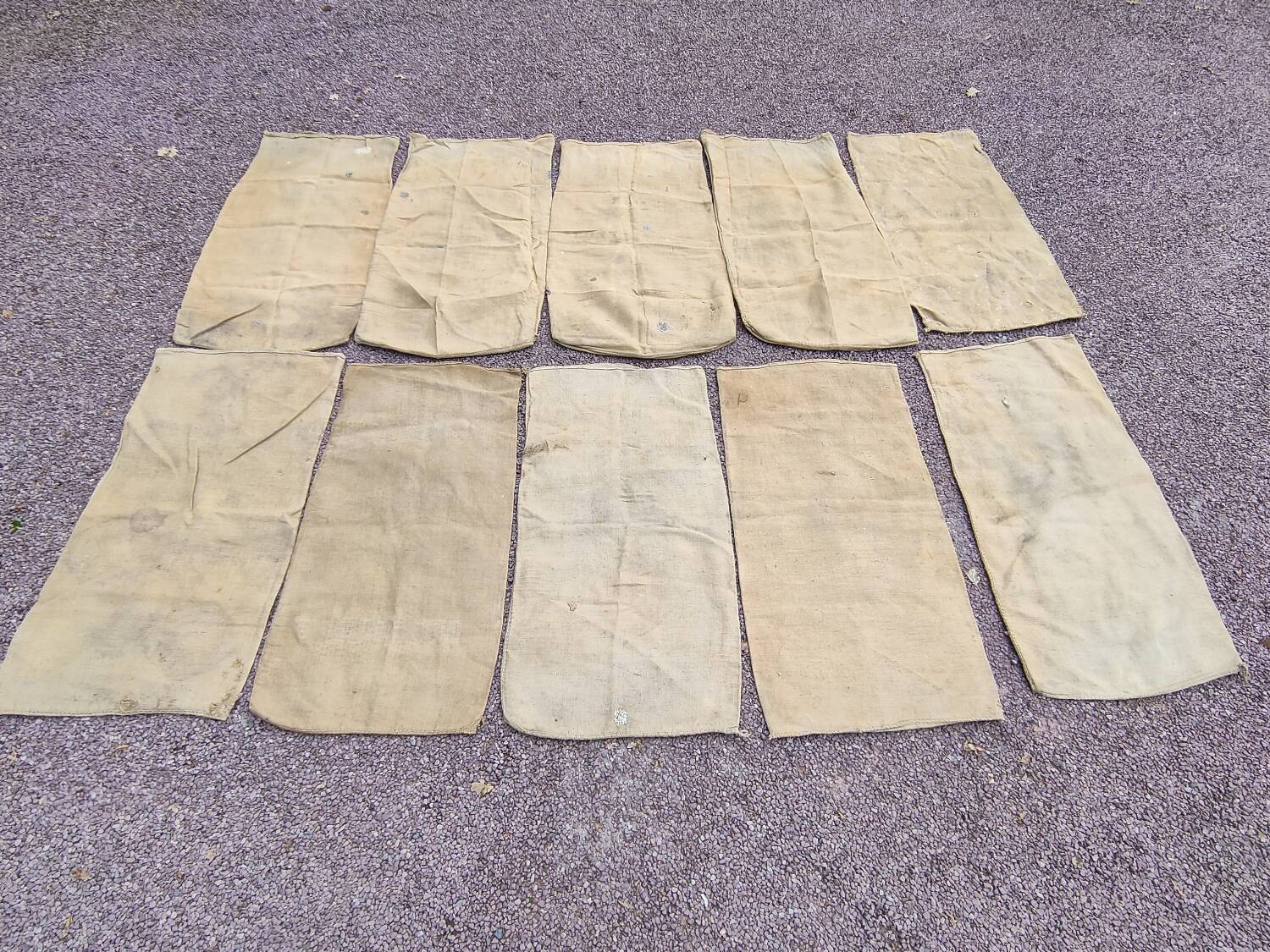 Set of 10 Potasse d'Alsace jute bags