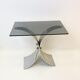 Space age side table in brushed steel, 1970s