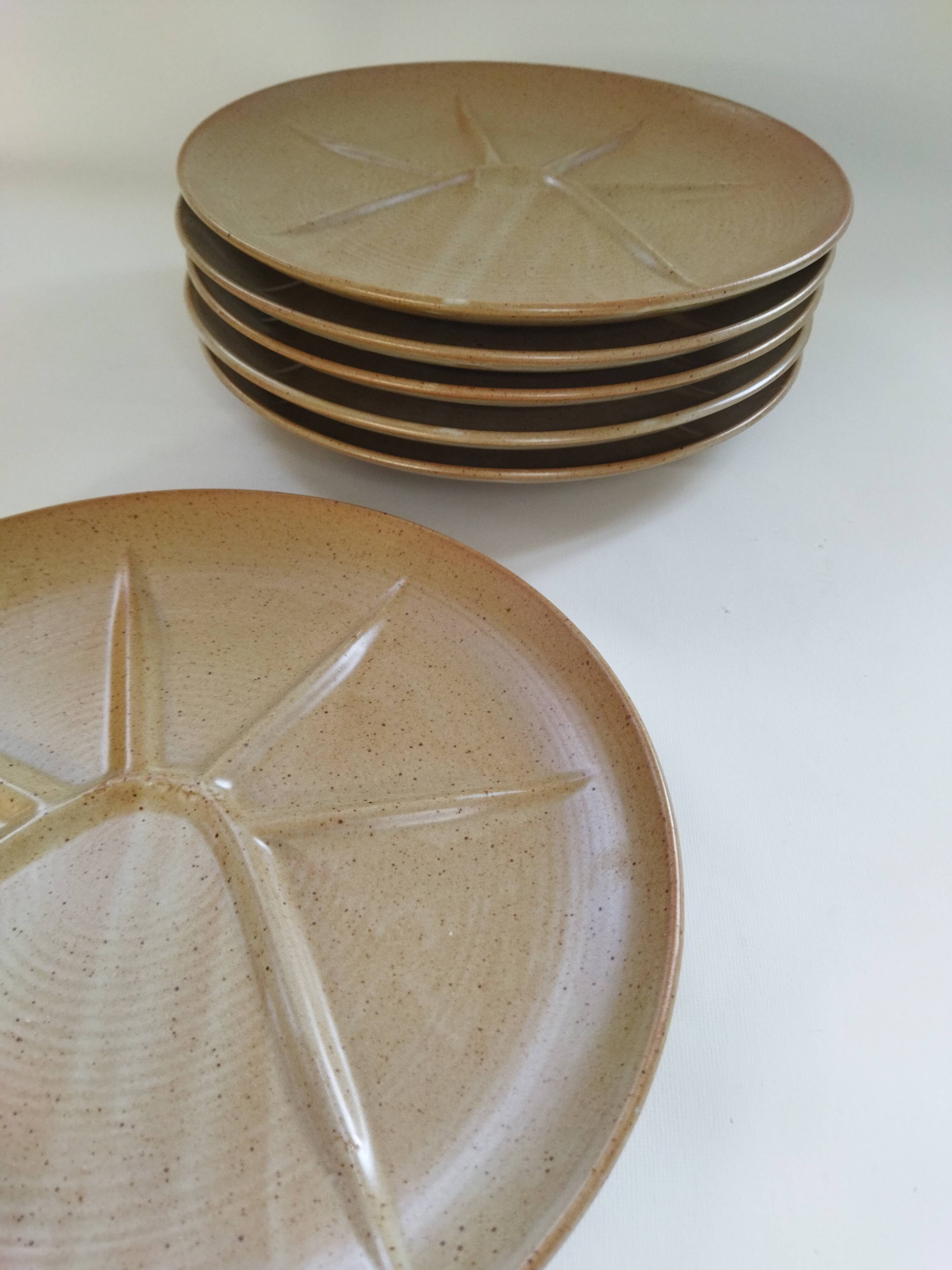 Six Village CNP stoneware plates