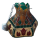 Vintage pendant light with multicoloured stained glass.