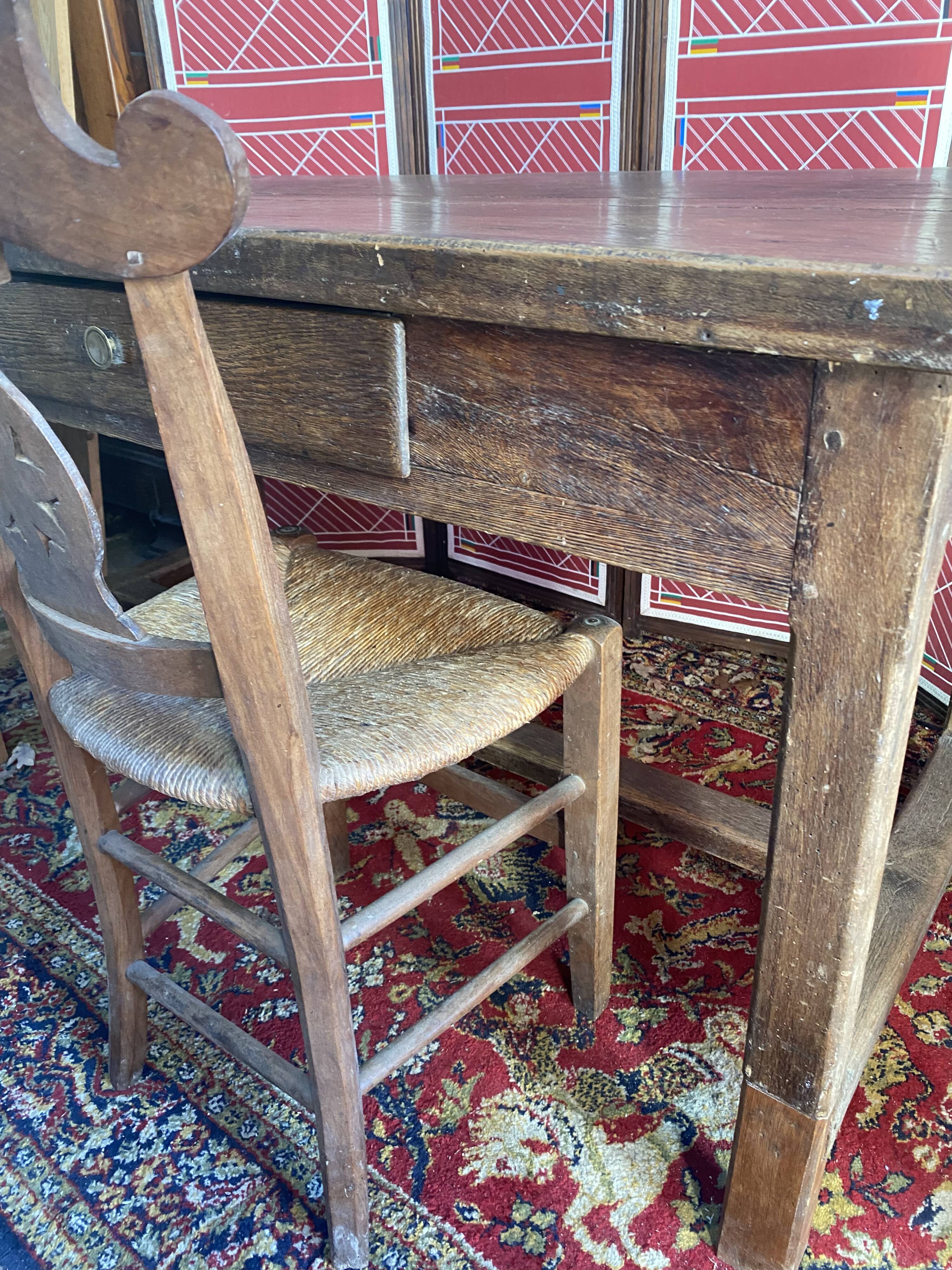 Old solid wood farmhouse table