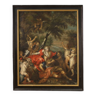 Grand tableau flamand du XVIIe siècle, Rinaldo et Armida