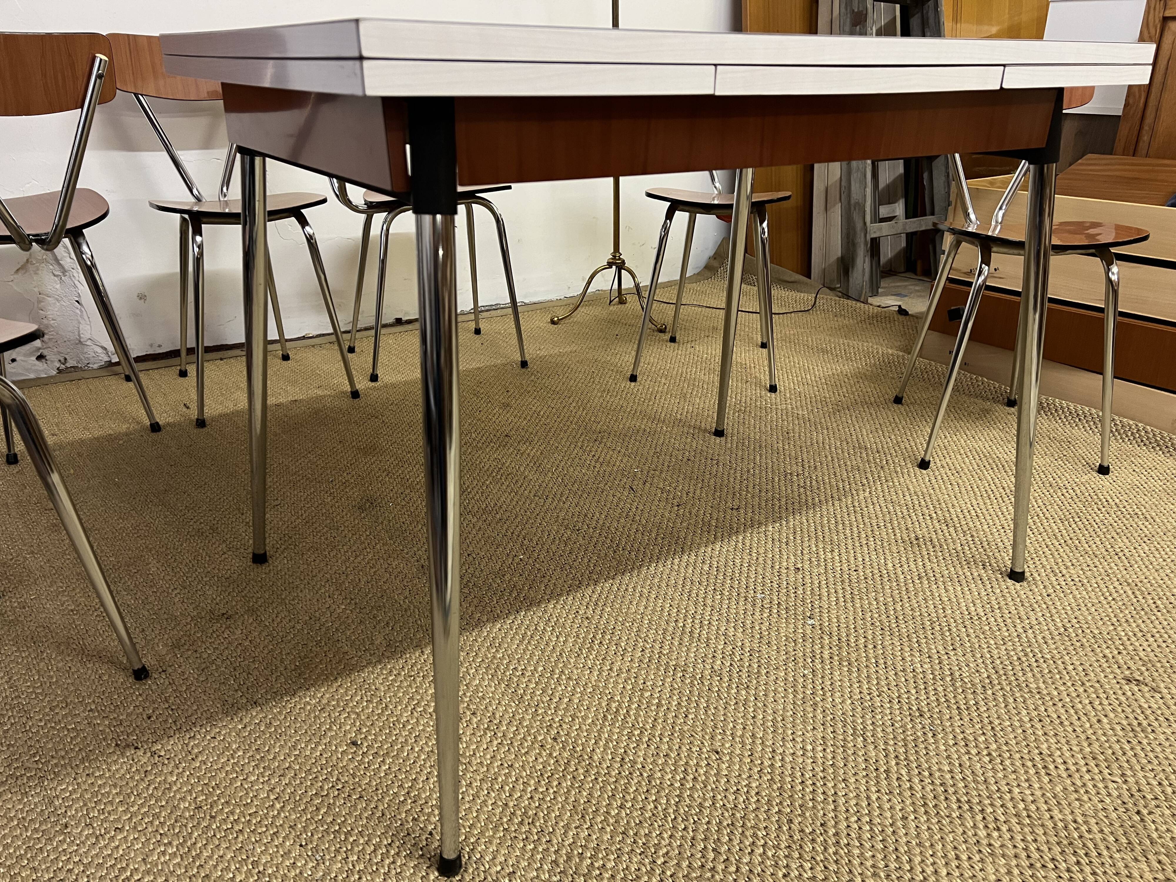 Tublac formica table and chairs set 1970