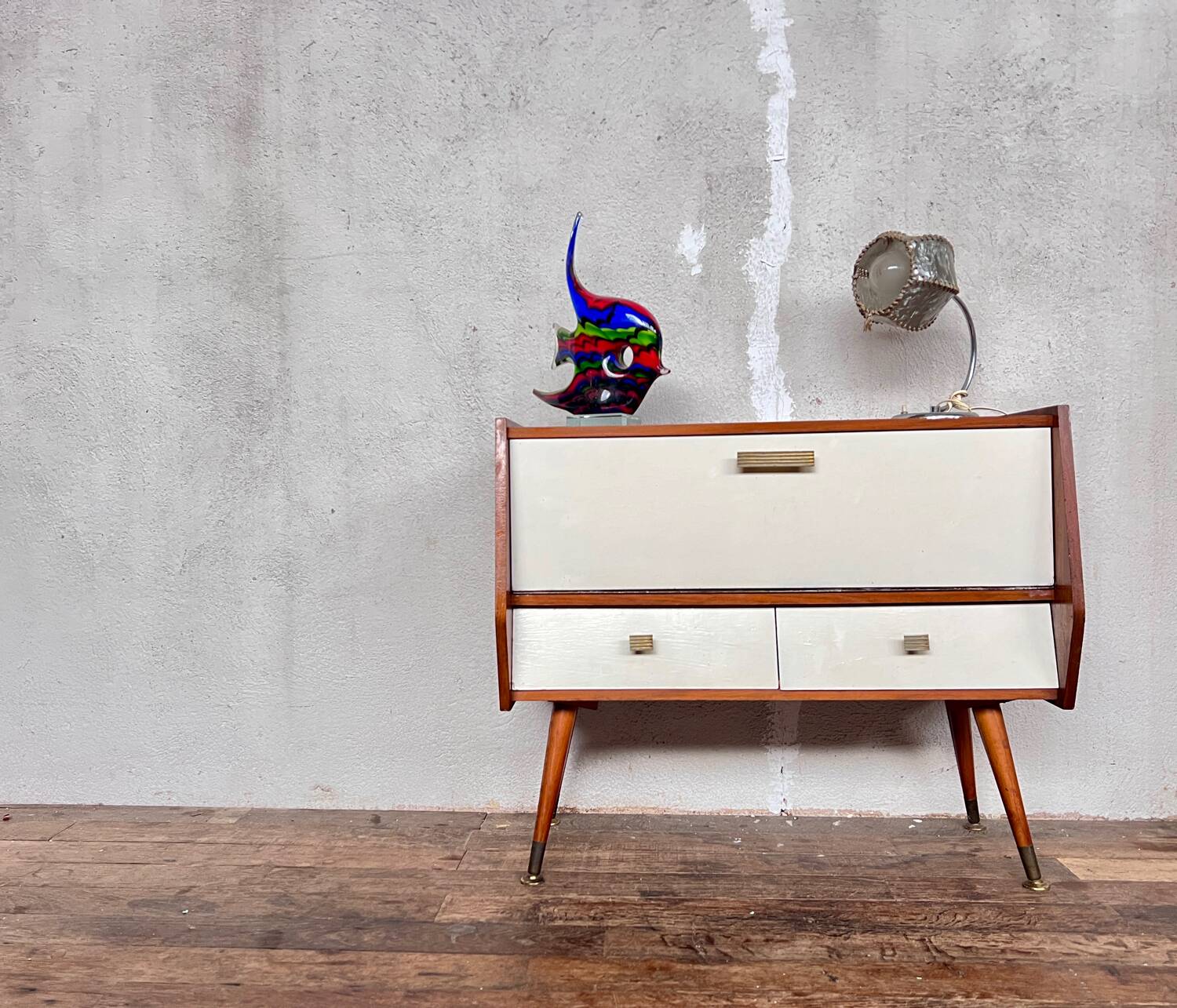 Mini sideboard TV cabinet end of Scandinavian vintage sofa