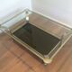 Table basse en chrome à double plateau en verre