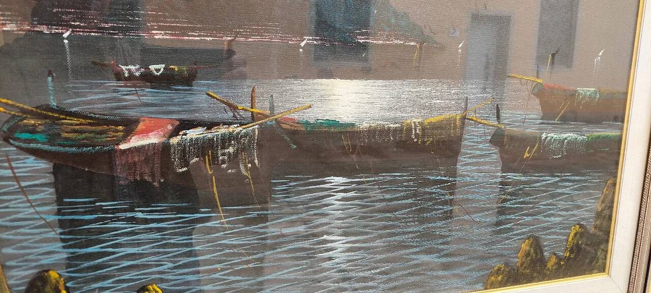 Seascape, oil on canvas, late 20th century