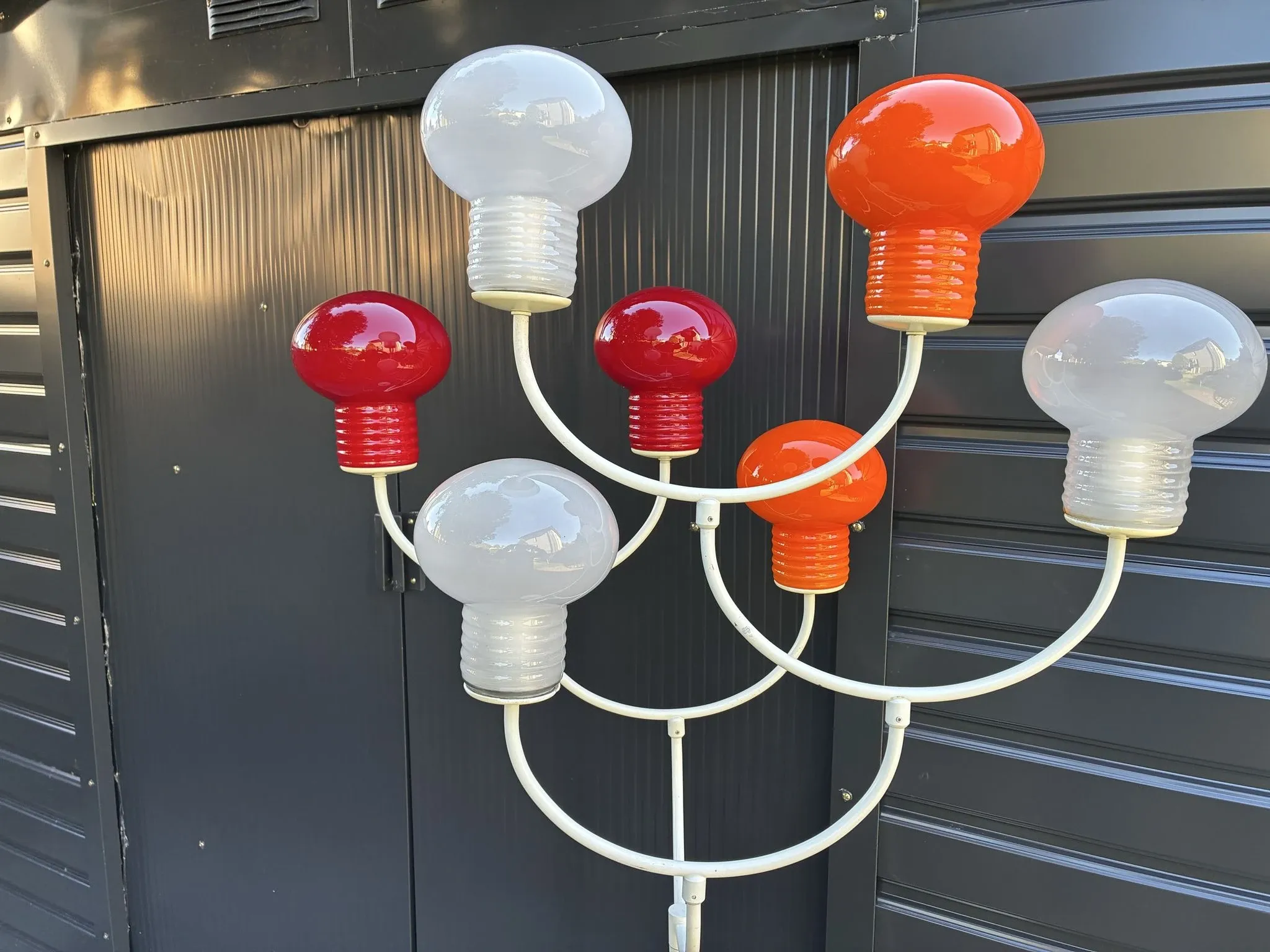 Eva Renée Nele floor lamp for Temde, seven glass bulb shades, 1960s