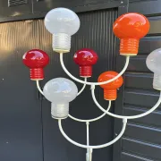 Eva Renée Nele floor lamp for Temde, seven glass bulb shades, 1960s