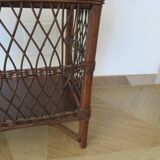 Bookcase - Bibus - 3 levels - woven rattan - bamboo - Vintage - 70s
