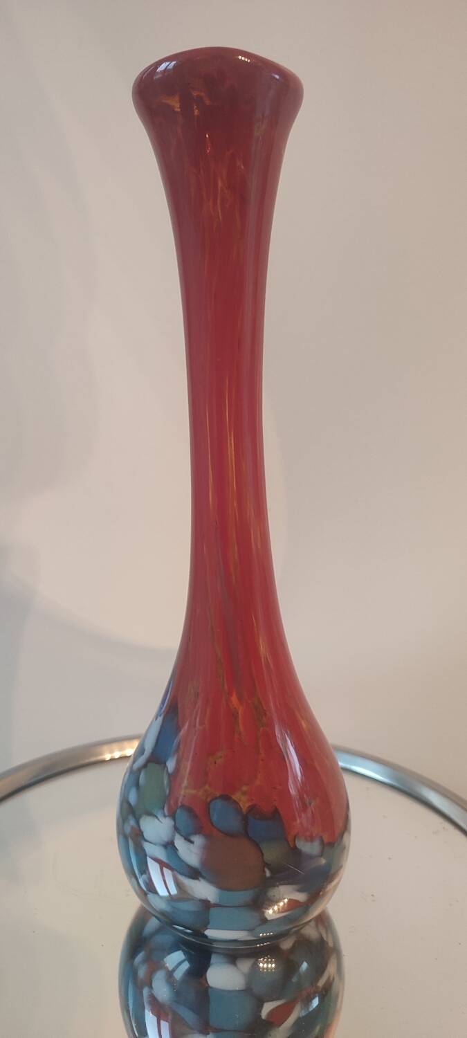 Spatter Glass Solo Flower Vase in Blown Glass from the 60s - 70s