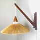 Wood And Sisal Wall Lamp By E.R. Nele For Temde Leuchten, Germany/Switzerland 1960S