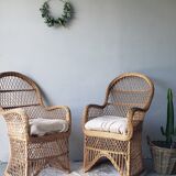 Ensemble de fauteuil en osier