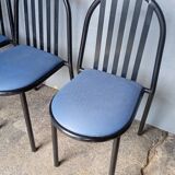 Set of 4 Stevens metal Malle chairs from the 1980s