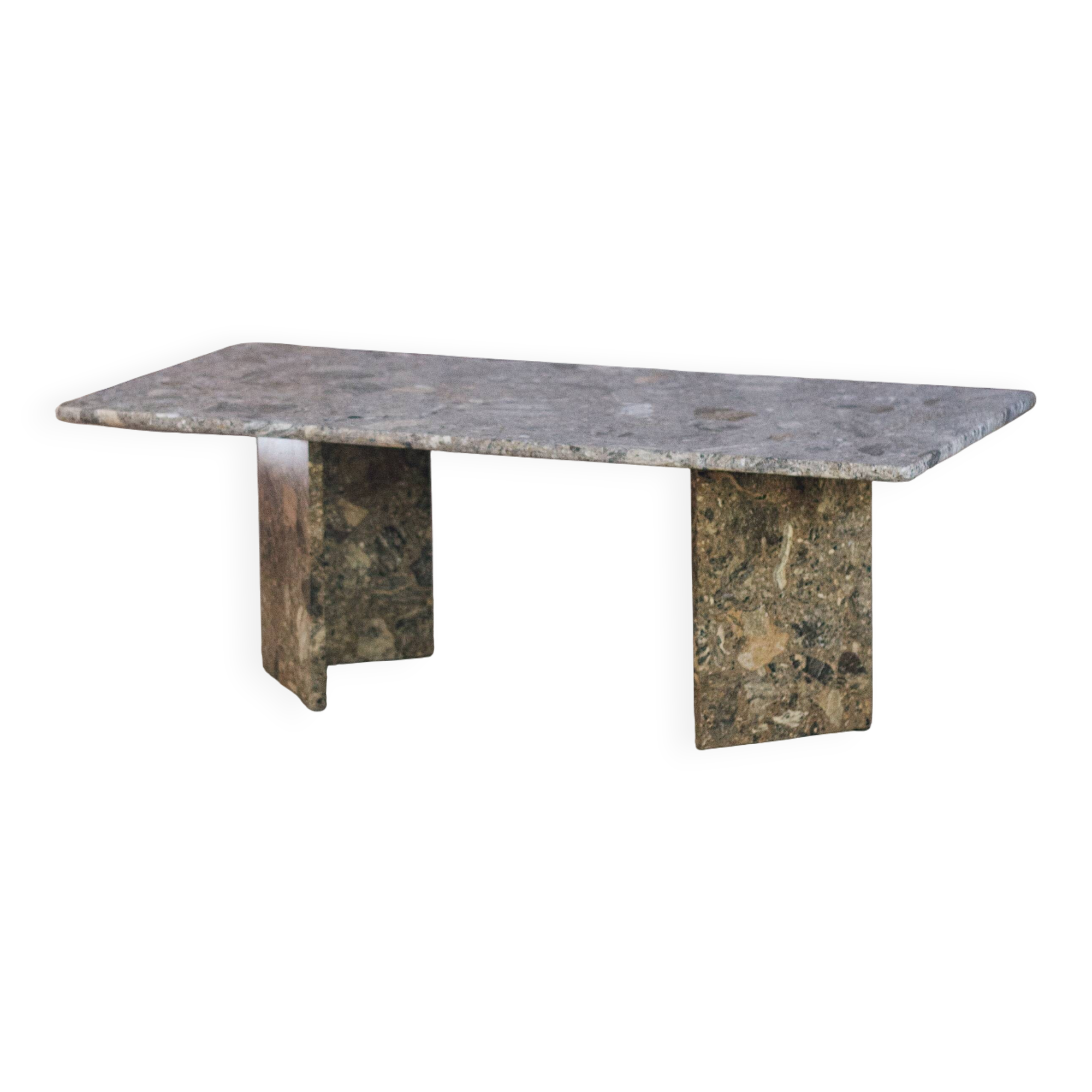 Travertine terrazzo coffee table, 1970