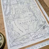 Bois de Boulogne, old map, printed in 1914.