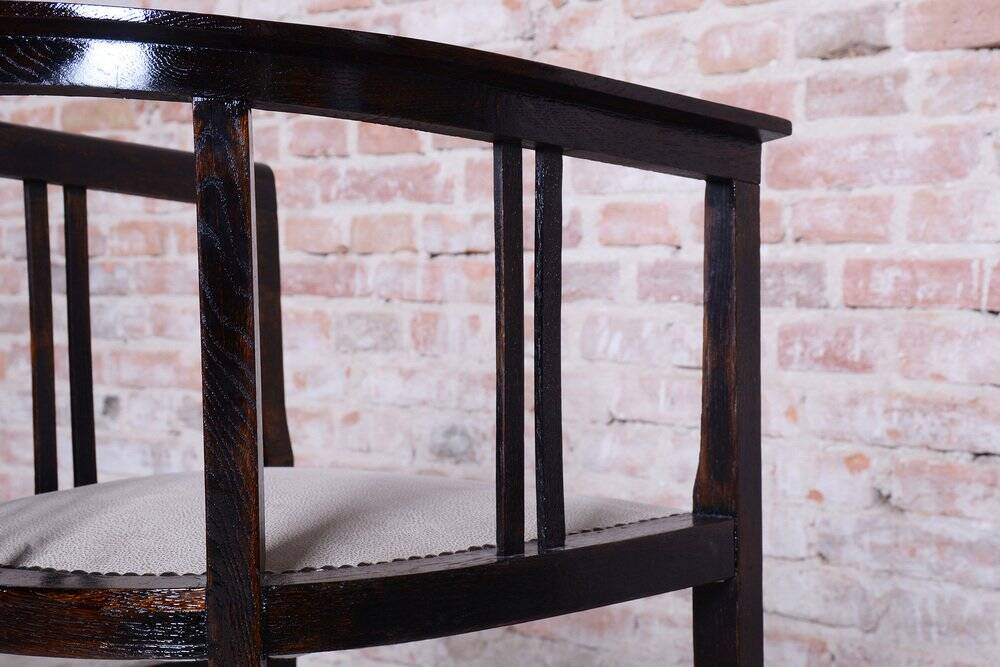 Fauteuil Art Déco en chêne, tchèque, années 1920