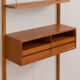 Vintage Poul Cadovius teak entry wall unit bookcase with a console for CADO Denmark, 1960s