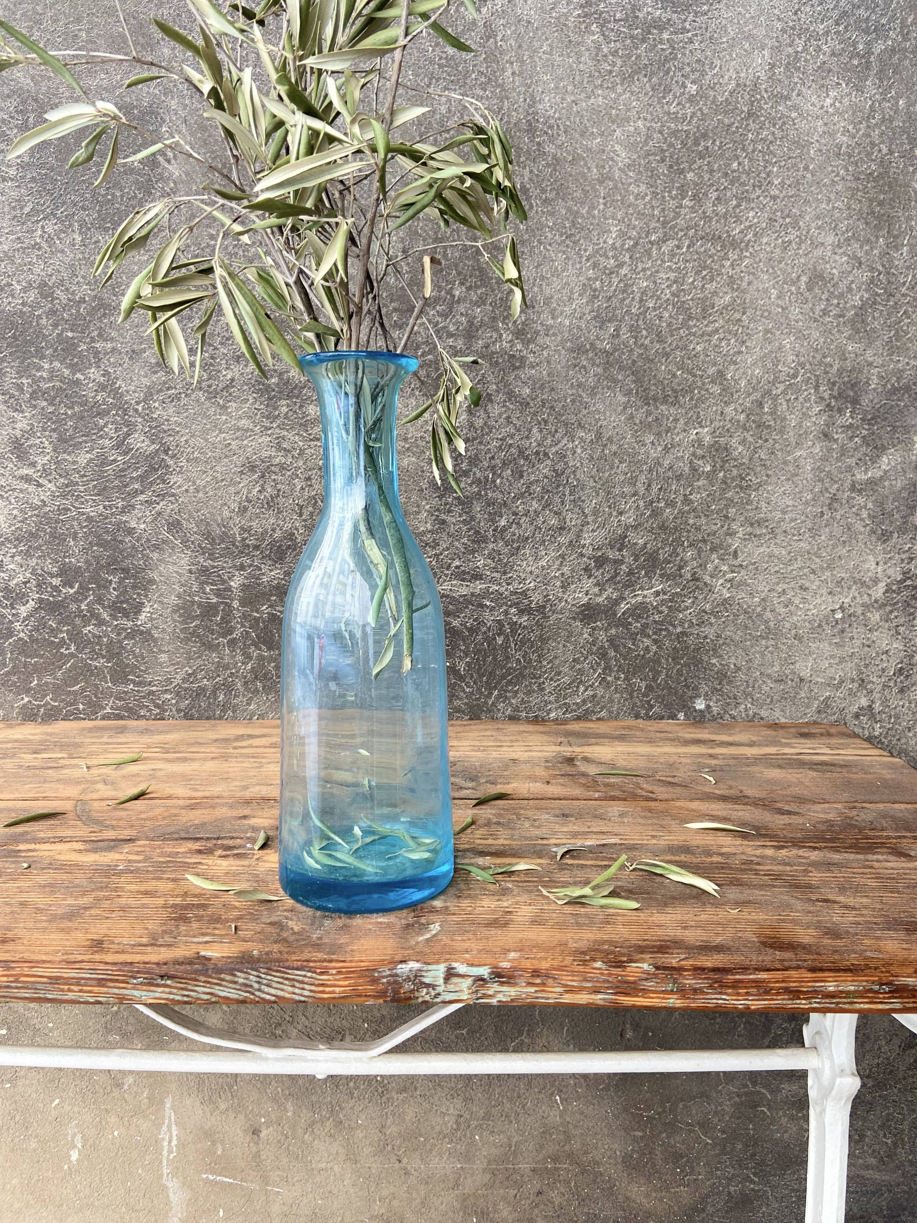 Glass cyan vase