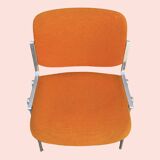 Set of 4 orange DSC 106 chairs Giancarlo Piretti for Castelli