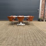 10x armchairs with arms, series 7 Butterfly Fritz Hansen by Arne Jacobsen in Cognac leather, in perfect condition.