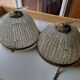 Ceiling lamps gilded brass basket and glass bead tassels