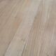 Extendable round farmhouse dining table restored in solid oak from the 19th century