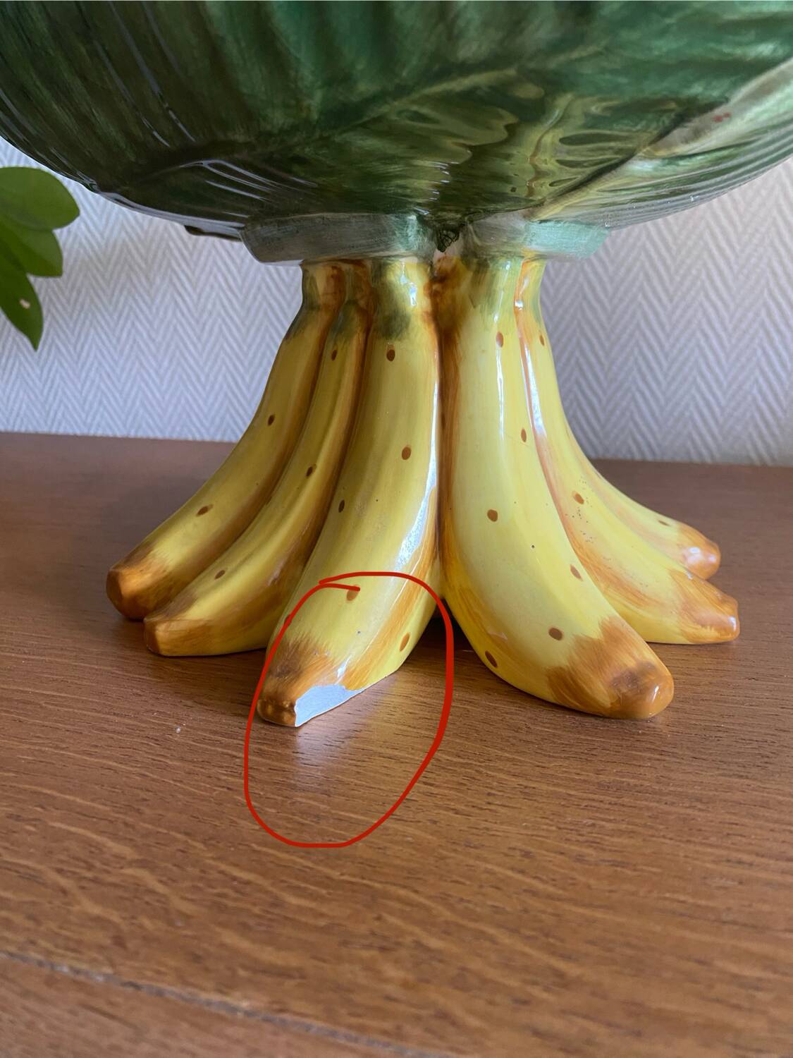 Coupe en ceramique décor bananes